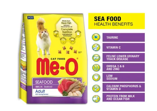 Me-O Adult Dry Cat Food, Seafood 1.2 Kg Meow store